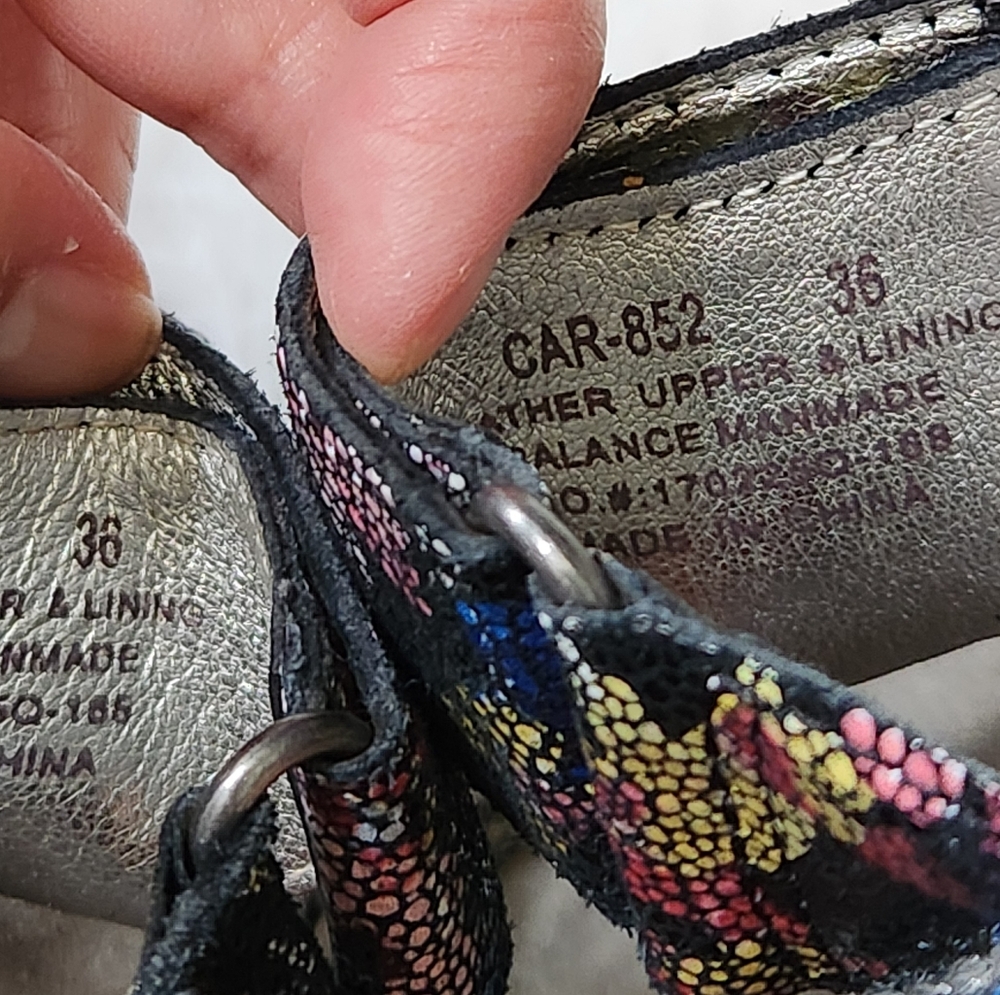 Alegria Carina Flip Flop Comfort Sandals Leather Floral Print Size 36/6 - Picture 13 of 14